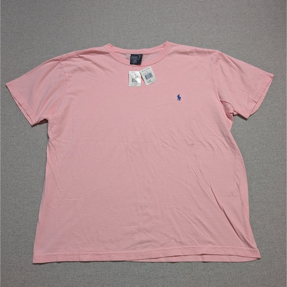 Polo Ralph Lauren T-Shirt Men's Pink Small Cotton Crew Neck Tee Pony Logo NWT